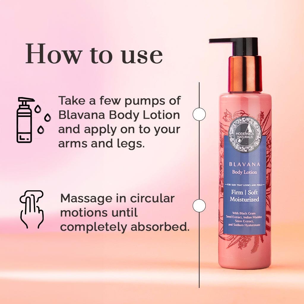 Blavana Body Lotion - Moisturizes, Softens, Firms Dry, Aging, Crepey Skin - Revolutionary Formula with Black Gram - Best Body Lotion for Mature Body Skin - With Clinically Proven Ingredients - Pack of 2 Lotion & Moisturizer A Modernica Naturalis
