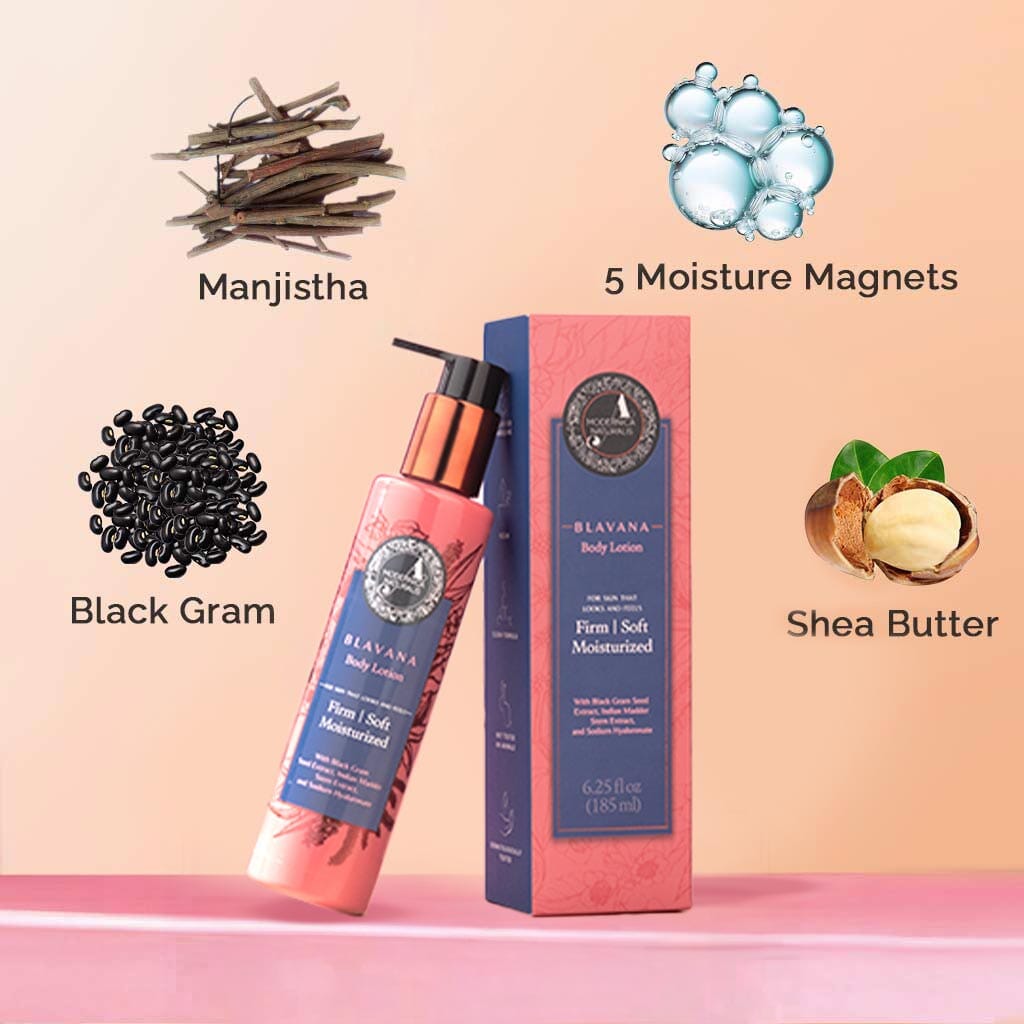 Blavana Body Lotion - Moisturizes, Softens, Firms Dry, Aging, Crepey Skin - Revolutionary Formula with Black Gram - Best Body Lotion for Mature Body Skin - With Clinically Proven Ingredients Lotion & Moisturizer A Modernica Naturalis