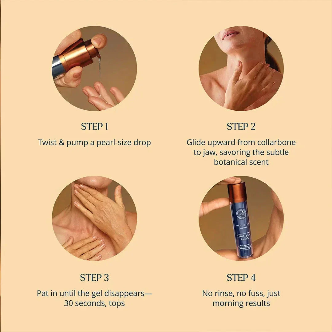 Firm-Focus Neck Mask - Lifts, Firms, Smooths the look of Loose, Saggy Skin on the Neck, Jaw, Chin & Upper Chest - Focused Neck Firming Action with Phyto-Ceramides and Water Lily - Best Firming Neck Mask Neck Mask A Modernica Naturalis