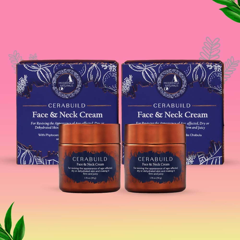 Cerabuild Face and Neck Cream - Restore and Protect Your Skin's Lost Moisture with Phyto-Ceramides - Pack of 2 Lotion &amp; Moisturizer A Modernica Naturalis 
