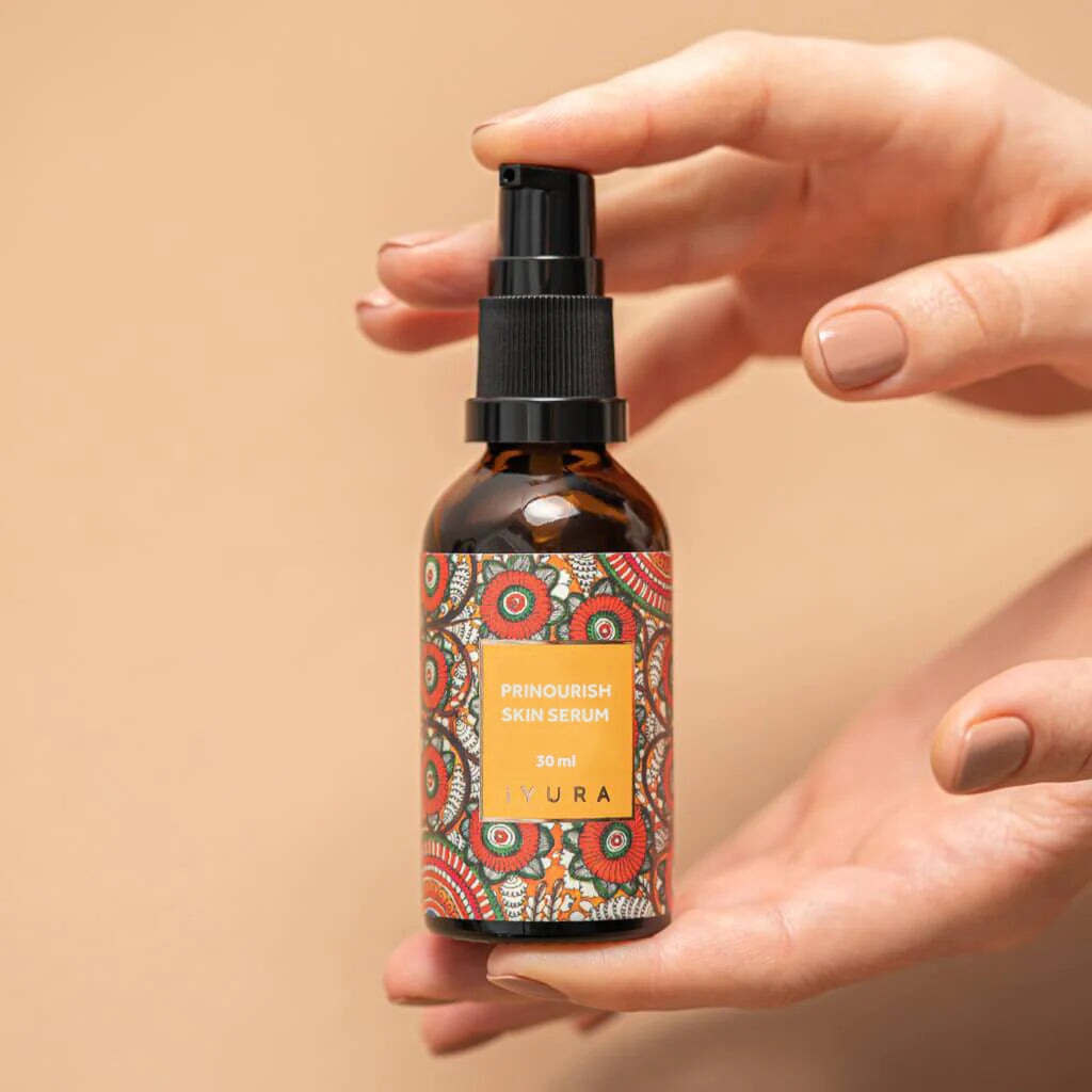 Prinourish Serum – Best for dry, tired skin - Deeply nourishes with almond, turmeric & Ayurvedic herbs 