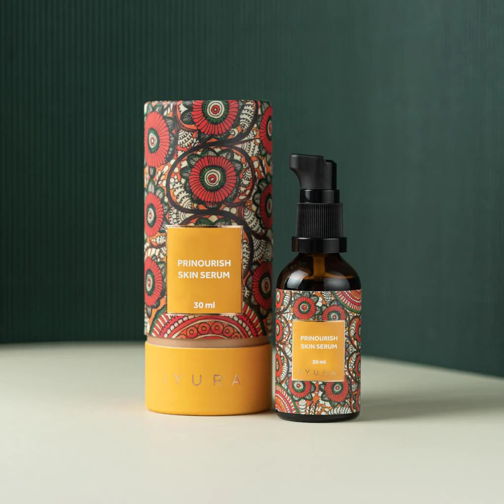 Prinourish Serum – Best for dry, tired skin - Deeply nourishes with almond, turmeric & Ayurvedic herbs 